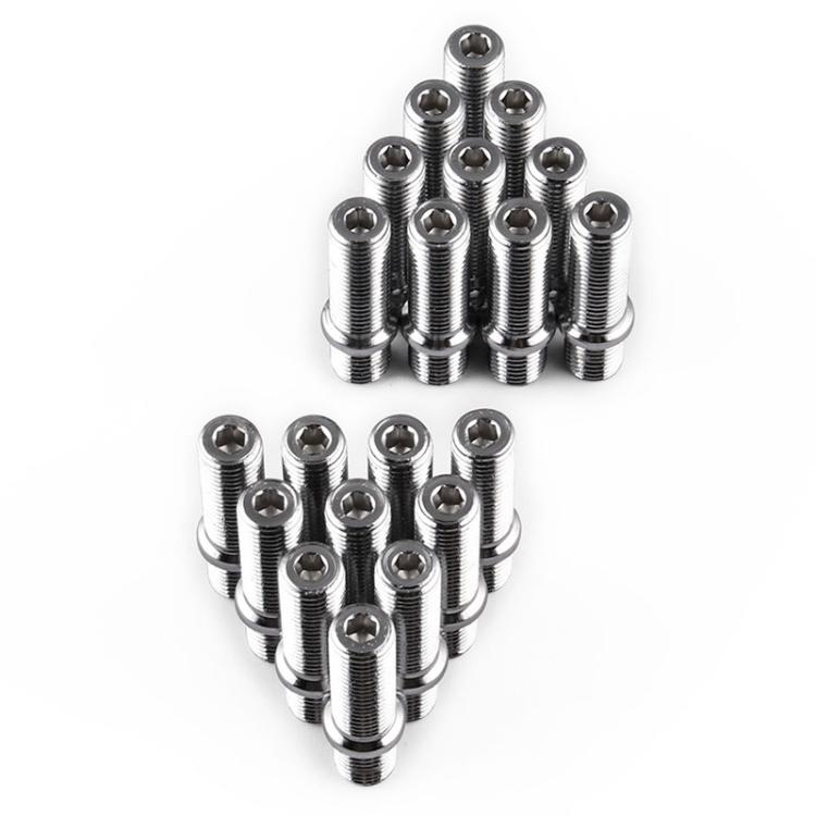 Chrome wheel stud extension adapter bolts set with hex sockets