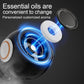 Car air outlet phone holder fan with blue light glow and white essential oil pad