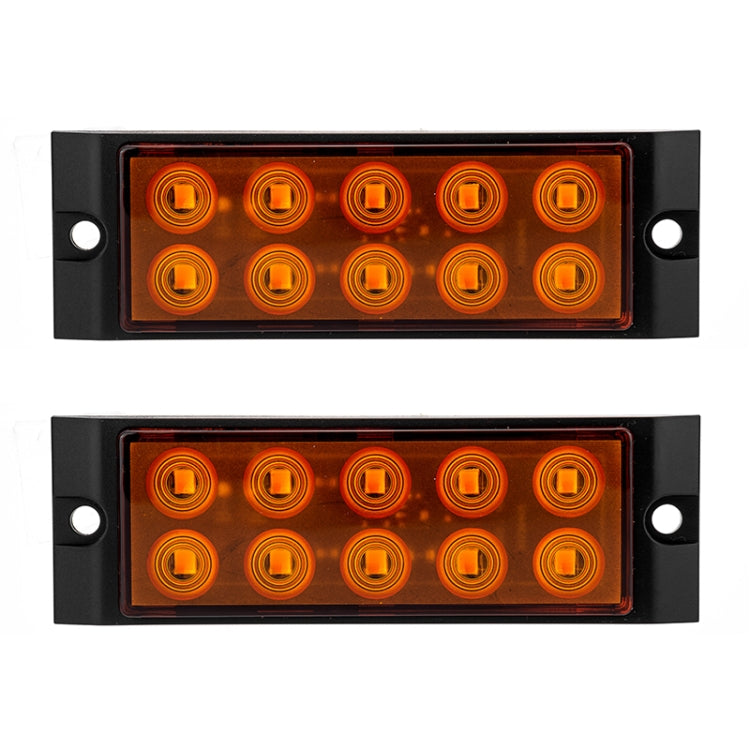 Orange 10-LED side marker indicator light, rectangular black housing with 10 round lamps