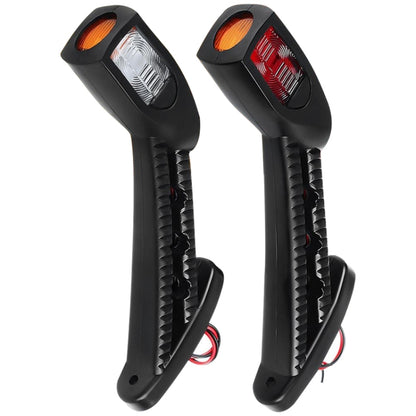2-pack black LED side marker lights with clear, red, and amber lenses