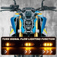 Motorcycle front turn signal lights with glowing amber 3-LED strip style