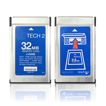 Tech 2 32MB memory card data card with blue label and write-protect icon