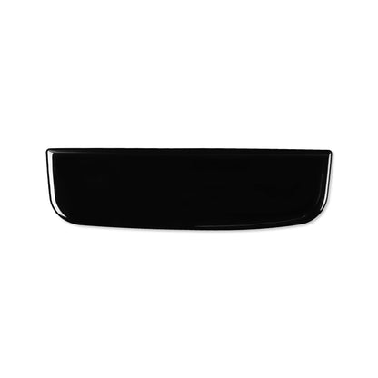 Black upper cup holder trim sticker with silver edge, curved rectangular