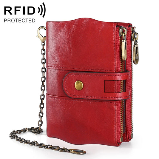 LT3539 Cowhide Leather Zipper Buckle Anti-magnetic RFID Wallet Clutch Bag for Men, with Card Slots & Shoulder Strap, LT3539 Strap Red, LT3539 Yellowish-brown, LT3539 Shoulder Strap Black, LT3539 Shoulder Strap Coffee, LT3539 Shoulder Strap Blue
