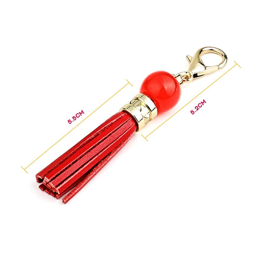 LS02 Cowhide Tassel Keychain Car Hanging Bag Pendant