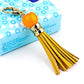 LS02 Cowhide Tassel Keychain Car Hanging Bag Pendant