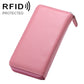 Light pink textured faux leather zip wallet phone pouch