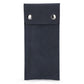 Black leather watch protective case with snap button and stitched edge