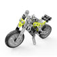 DIY stainless steel street motorcycle building kit model with lime green panels