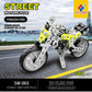 Street motorcycle stainless steel building kit model with lime green details, 188 pieces