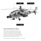 Stainless steel AH-64 helicopter gunship metal model with cockpit and skids