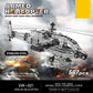 Stainless steel helicopter gunship model render with armed-copter styling