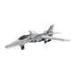 DIY stainless steel bomber plane model with extended wings, metal mechanical detailing