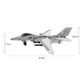 DIY stainless steel bomber plane model with size dimensions shown, front three-quarter view