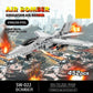 DIY stainless steel bomber plane model with dark cockpit and mechanical launcher detail