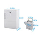 White cabinet lock showing side and front profiles