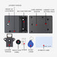 Invisible magnetic card cabinet lock with mounting plate, screws, and key tag