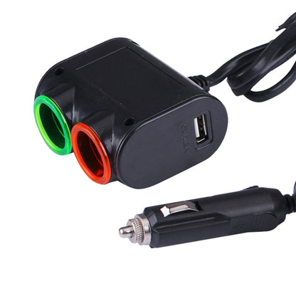 Olesson Streamlined Design 1.2A USB Car Cigarette Lighter Socket Car Charger with Color LED Light, 1631