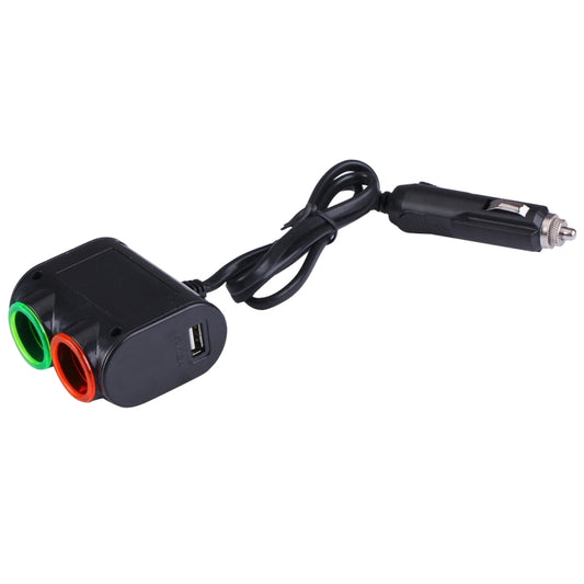 Olesson Streamlined Design 1.2A USB Car Cigarette Lighter Socket Car Charger with Color LED Light, 1631