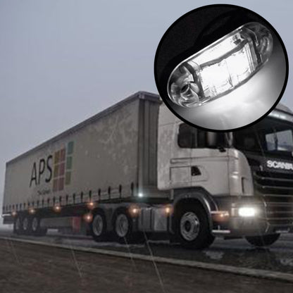 Illuminated LED side marker light with clear lens and chrome bezel for trailer use
