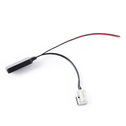 Car Bluetooth AUX audio adapter cable with white wiring connector and black module