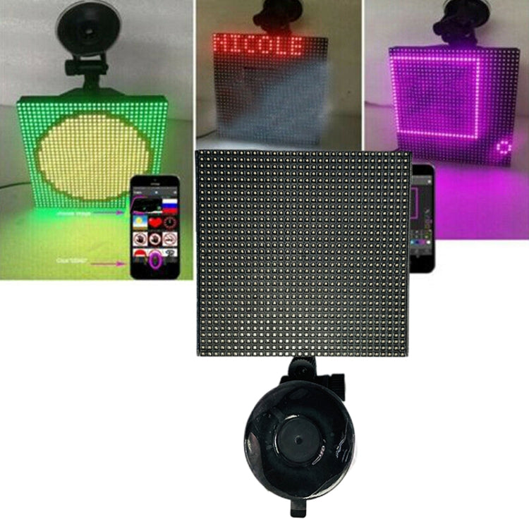 32x32 LED car sign with Bluetooth mount and multicolor display