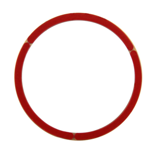 Red oval aluminum steering wheel decoration ring with inner cutout