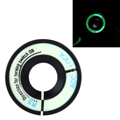 Car ignition switch luminous decoration ring, black outer with green glow light ring