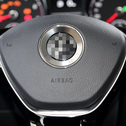 Silver aluminum steering wheel decoration ring for Volkswagen, with AIRBAG insert