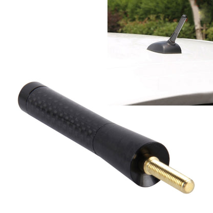 Universal short antenna with black carbon fiber-style tube and gold screw base