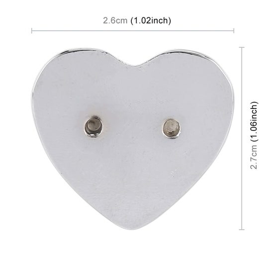 Heart Shape Car Metal Body Decorative Sticker, Heart Shape (Red), Heart Shape (Silver)