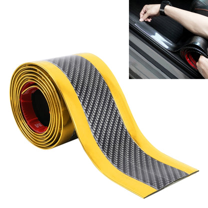 Gold-edged carbon fiber door threshold decoration strip, rolled coil with gray weave