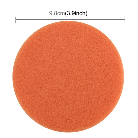 Round orange foam car wax sponge, 9.8 cm diameter