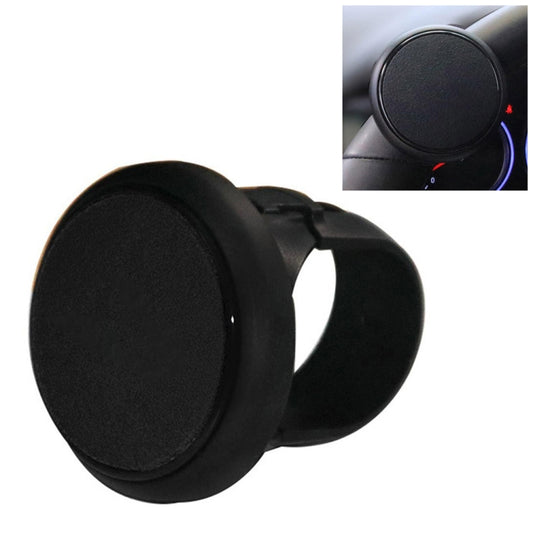 Black steering wheel auxiliary booster ball with round textured pad and side mount