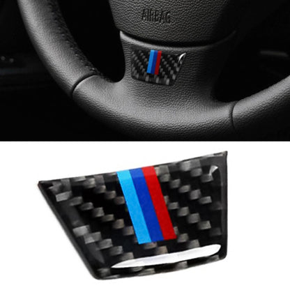 Carbon fiber steering wheel decorative sticker with blue and red stripes