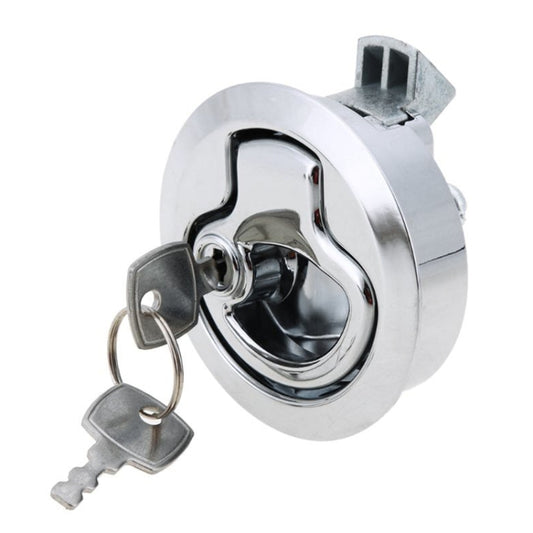 RV / Yacht / Washroom Door Catch Latch Release Cupboard Door Stop Drawer Cabinet Locker, with Key, Washroom Door Catch Latch (Silver)
