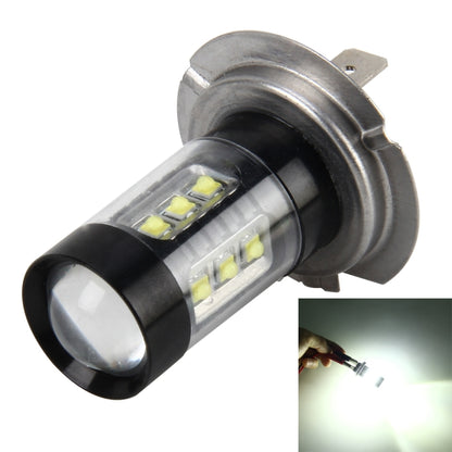 H7 LED fog light bulb with metal housing and multiple yellow LED chips