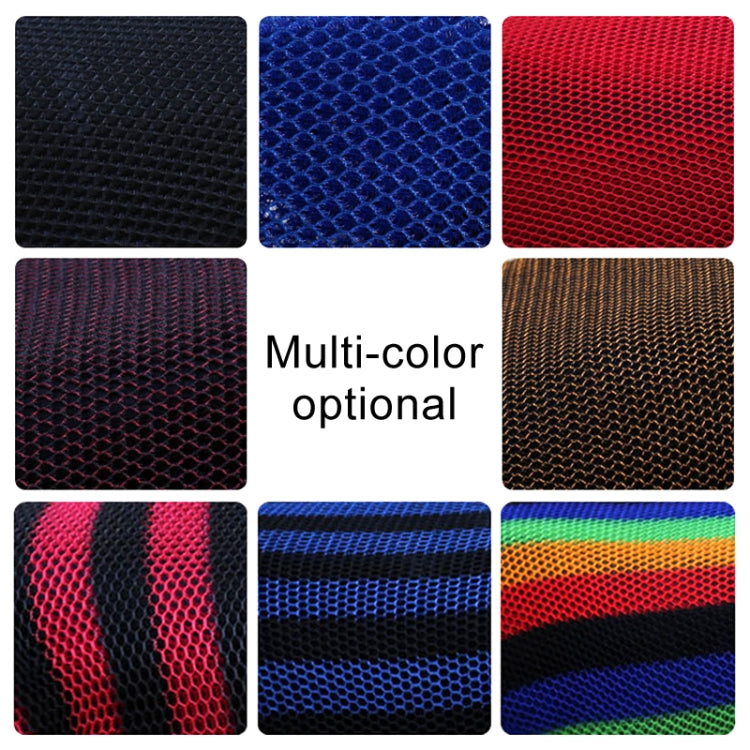 Assorted motorcycle seat cover color swatches: black, blue, red, and multi-color options.