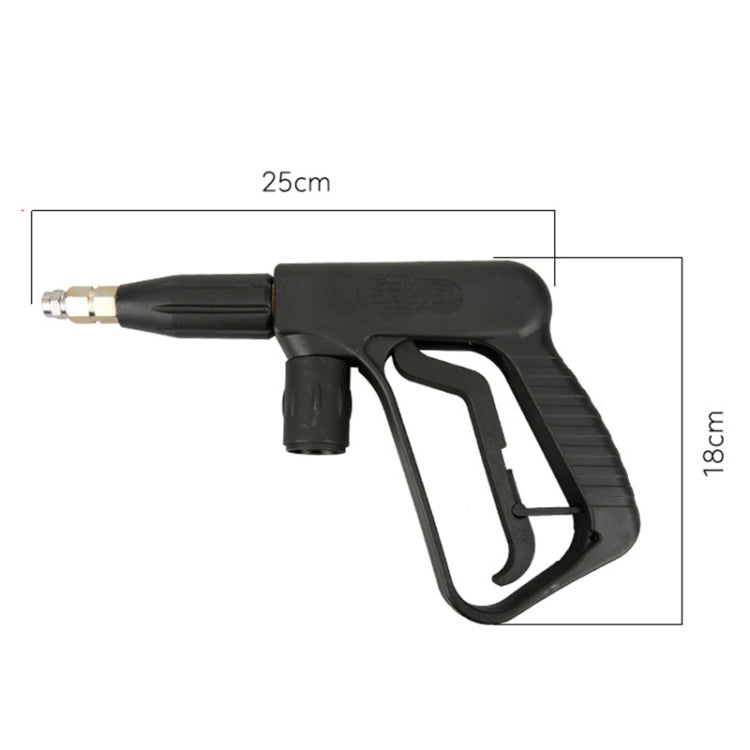Black steam car washer water gun with nozzle, trigger, and textured grip handle
