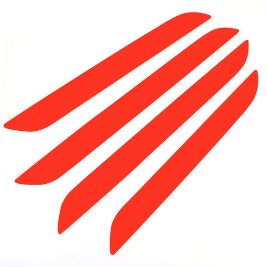 Car door panel sticker set alignment guide with red stripe markings on white backing