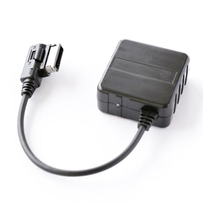 Car Bluetooth AUX audio cable harness with inline black control box and connector