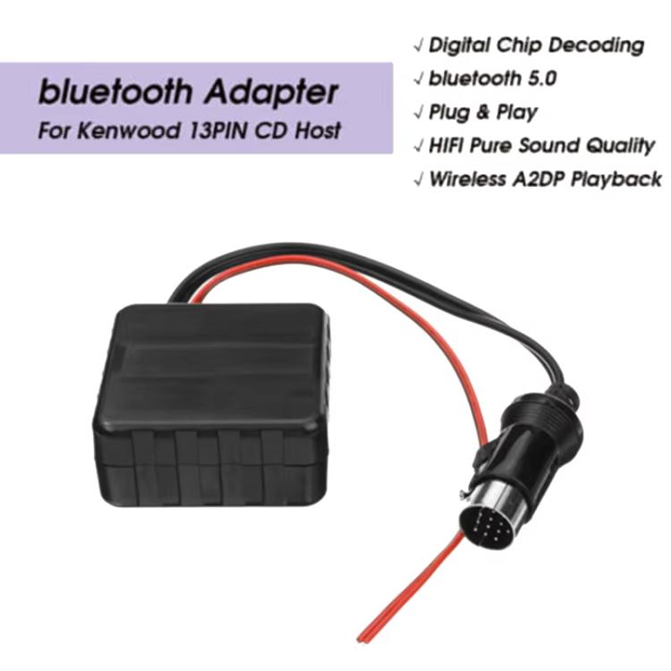 Bluetooth car adapter module with attached harness and circular audio connector