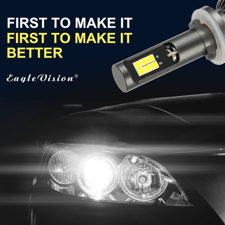 Silver LED fog light bulb with rectangular LED array on a cylindrical base