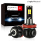 Dual-color LED fog light bulb set with black housing, red ring, and retail box.