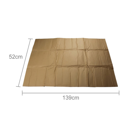 Heat insulation mat pad, tan-brown reflective surface with creases