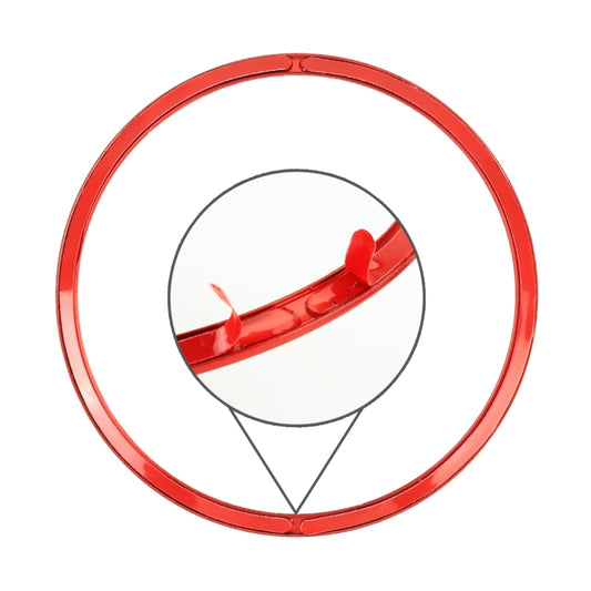 Red steering wheel ring trim cover with circular accent and center notch