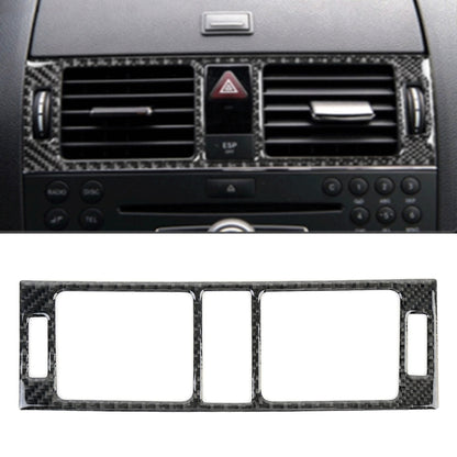 Carbon fiber dashboard air vent trim frame with two rectangular openings and center strip