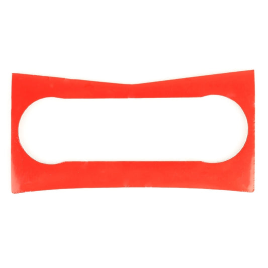Red-backed carbon fiber air-conditioning bezel sticker with rounded rectangular opening