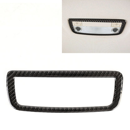 Rear dome light panel sticker, black carbon fiber weave frame with lamp opening