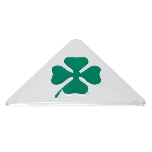 Four Leaf Clover Herb Luck Symbol Aluminum Slim Triangle Badge Emblem Labeling Sticker Styling Car Dashboard  Decoration, Four Leaf Clover 1, Four Leaf Clover 2